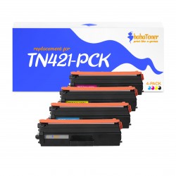 Toner équivalent à Brother Multipack TN421 Pack de 4 Noir, Jaune, Cyan, Magenta