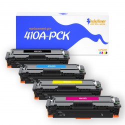 Toner équivalent à HP Multipack 410A Pack de 4 Noir, Jaune, Cyan, Magenta