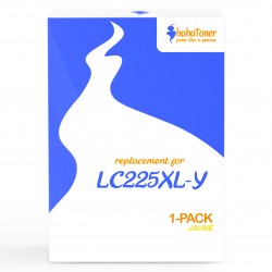 Cartouche d'encre équivalent à Brother LC225XL-Y Haute capacité Jaune