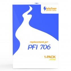 Cartouche d'encre équivalent à Canon PFI 706Y Haute capacité Jaune