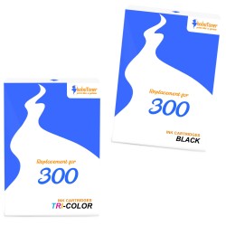 Cartouche d'encre équivalent à HP Multipack 300 Pack de 2 Noir + Couleur