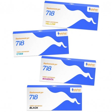 Toner équivalent à Canon 718 Pack de 4 Noir , Cyan , Magenta , Jaune Toner équivalent à Canon 718 Pack de 4 Noir , Cyan , Magenta , Jaune