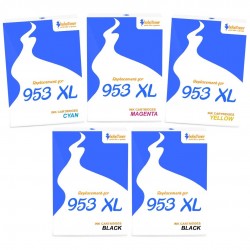 compatible HP 953XL Pack de 5 cartouches d'encre Noir, Jaune, Cyan, Magenta