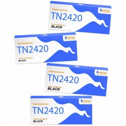 Pack de 4 toners compatibles TN2420 Brother